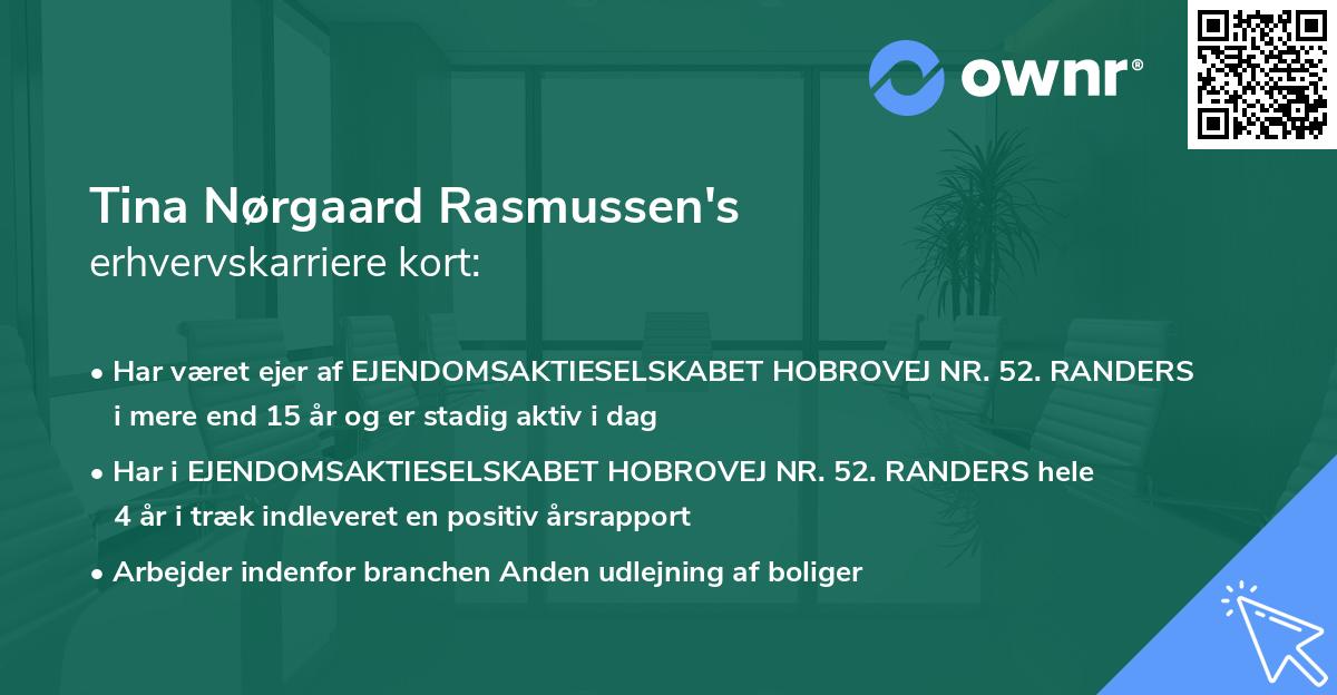 Tina Nørgaard Rasmussen's erhvervskarriere kort