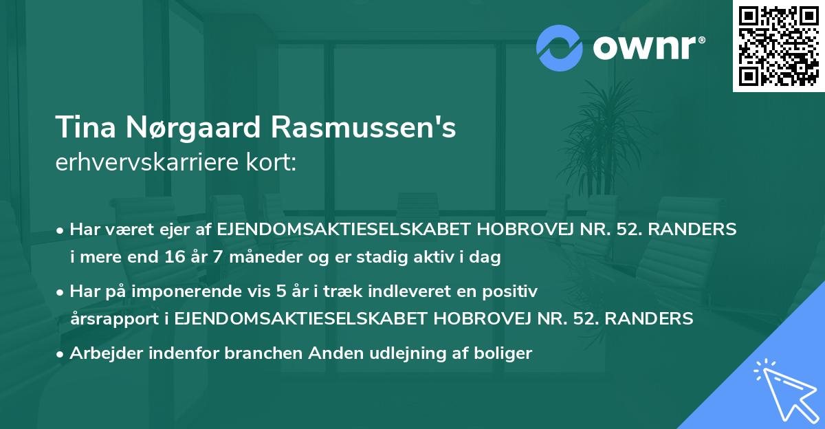 Tina Nørgaard Rasmussen's erhvervskarriere kort