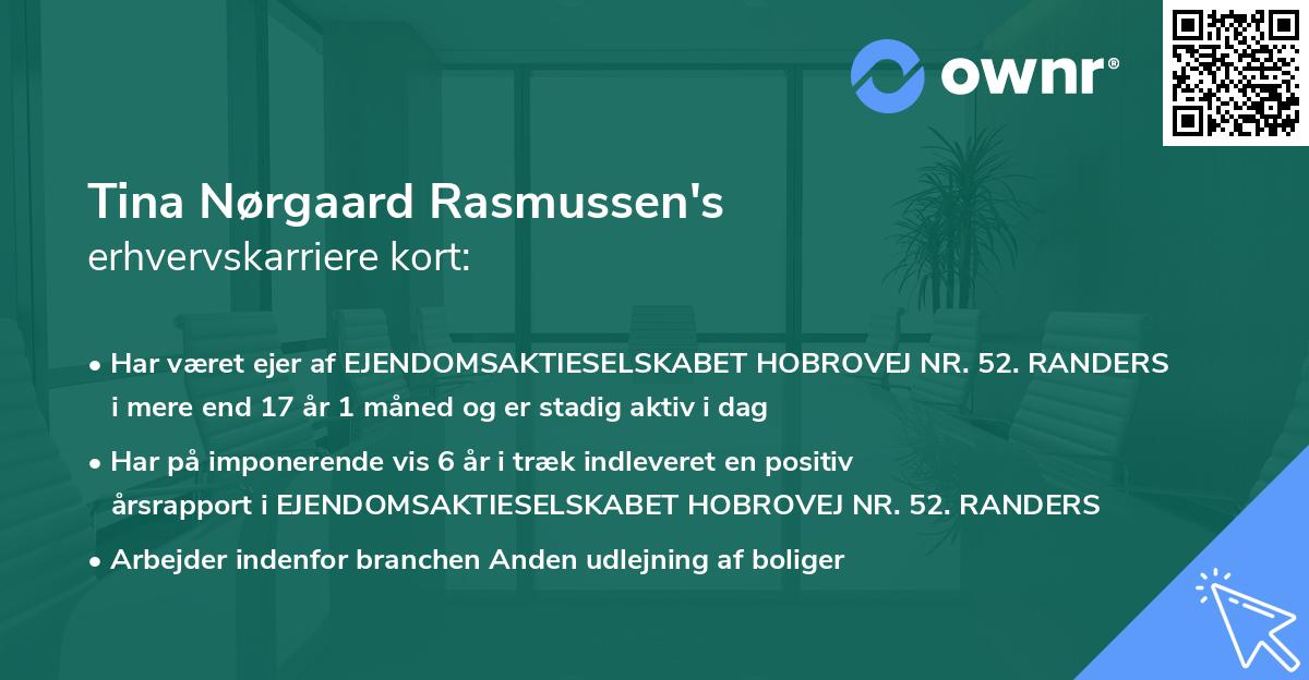 Tina Nørgaard Rasmussen's erhvervskarriere kort