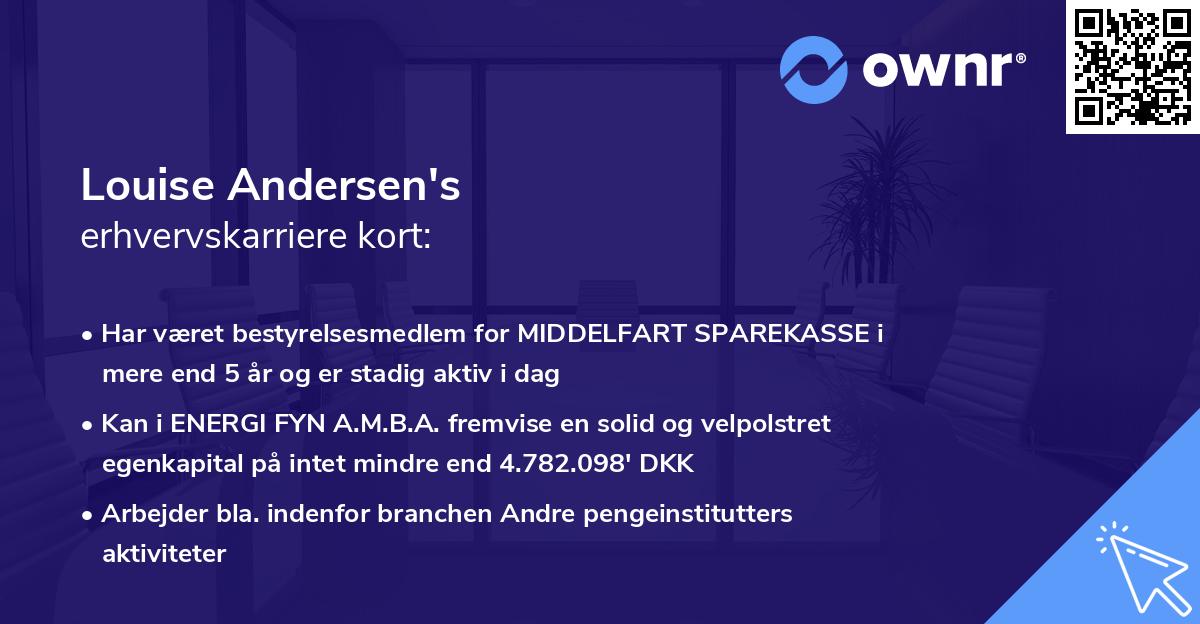 Louise Andersen's erhvervskarriere kort