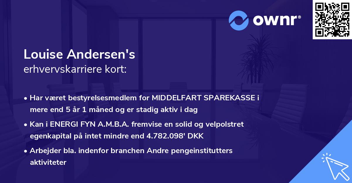 Louise Andersen's erhvervskarriere kort