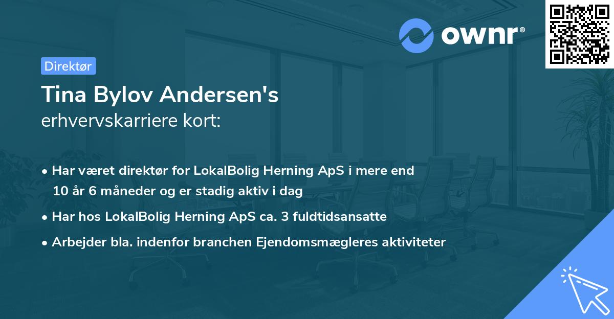 Tina Bylov Andersen's erhvervskarriere kort