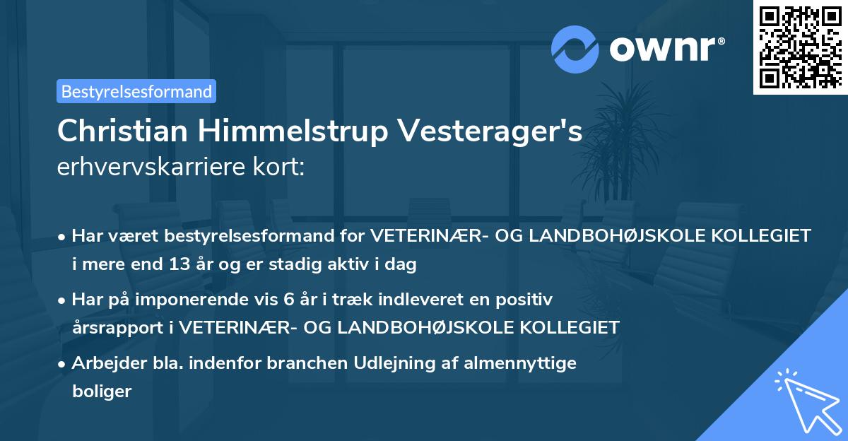 Christian Himmelstrup Vesterager's erhvervskarriere kort