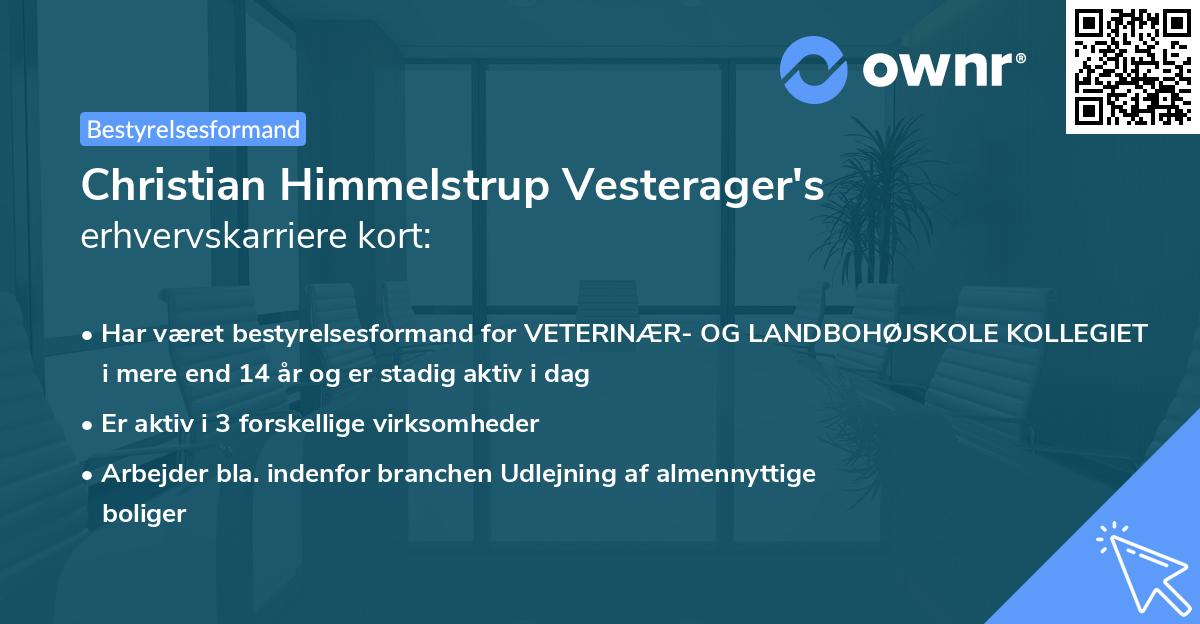 Christian Himmelstrup Vesterager's erhvervskarriere kort