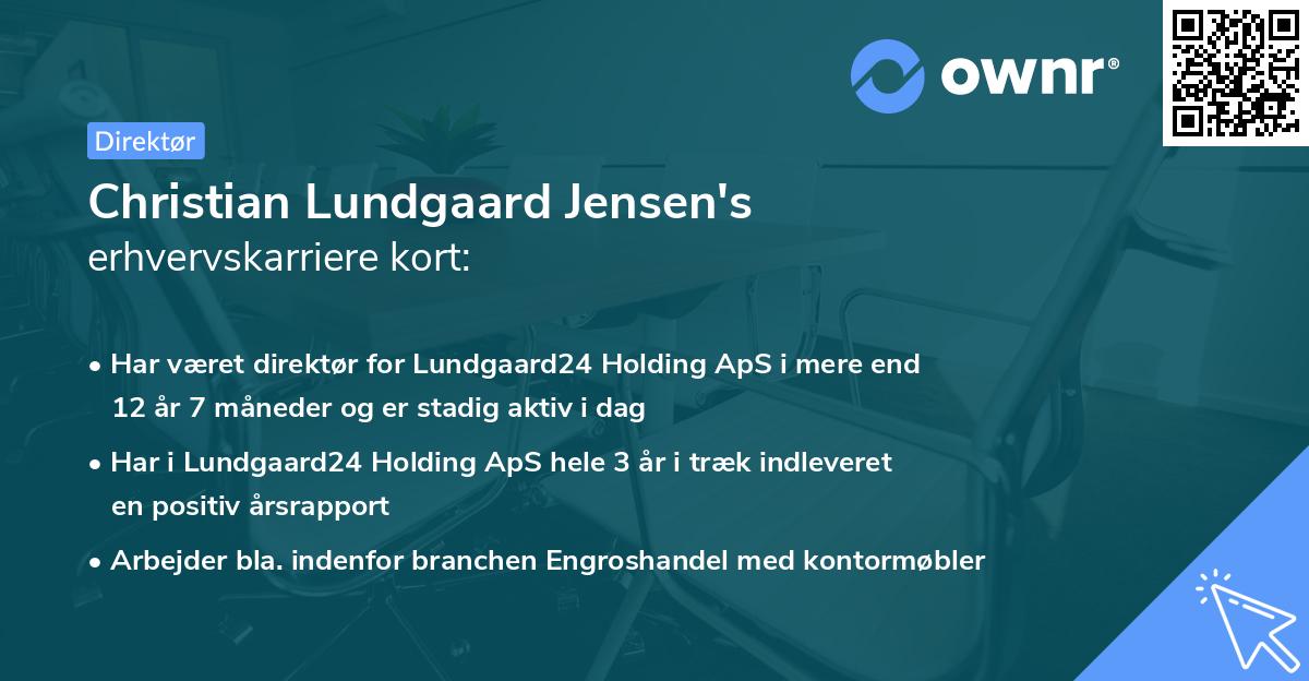 Christian Lundgaard Jensen's erhvervskarriere kort