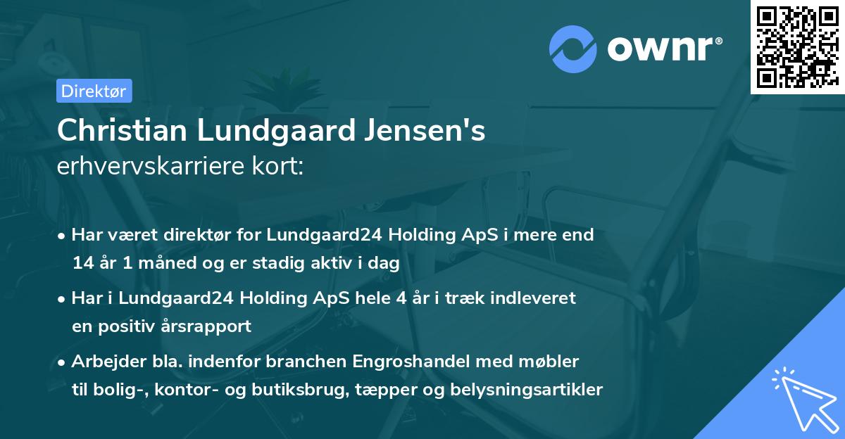 Christian Lundgaard Jensen's erhvervskarriere kort