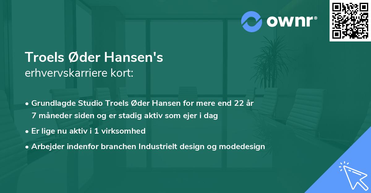 Troels Øder Hansen's erhvervskarriere kort