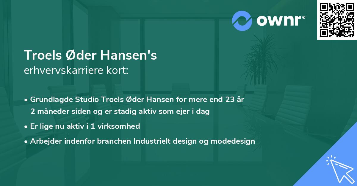 Troels Øder Hansen's erhvervskarriere kort