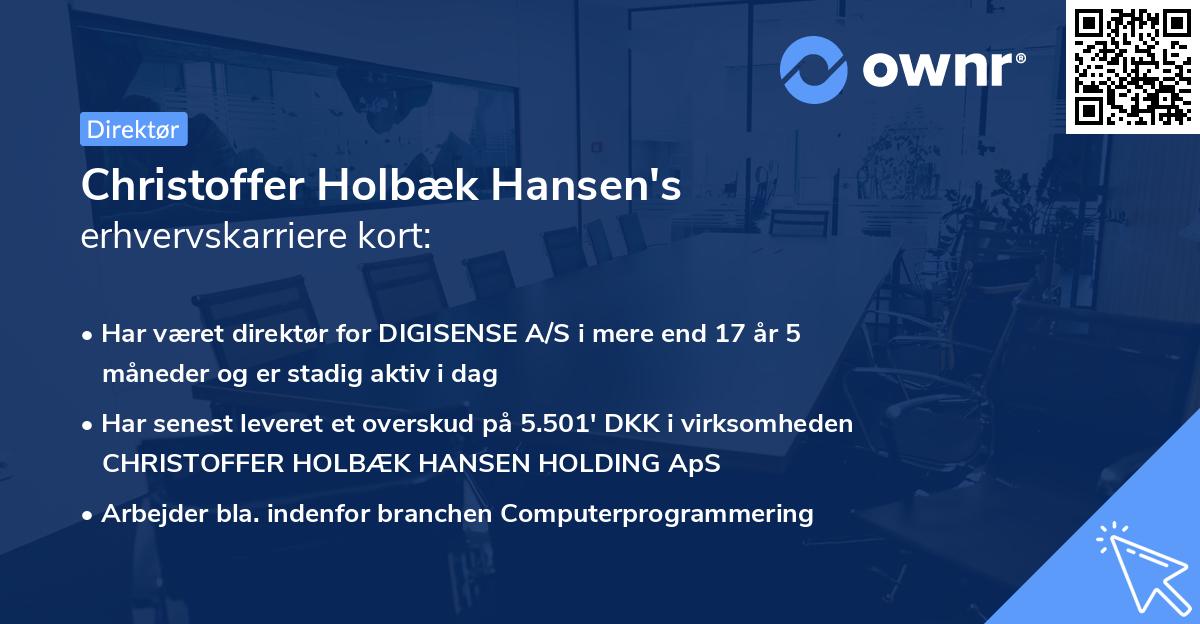 Christoffer Holbæk Hansen's erhvervskarriere kort