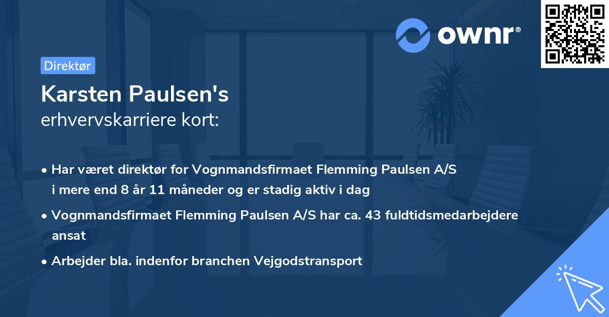 Karsten Paulsen's erhvervskarriere kort