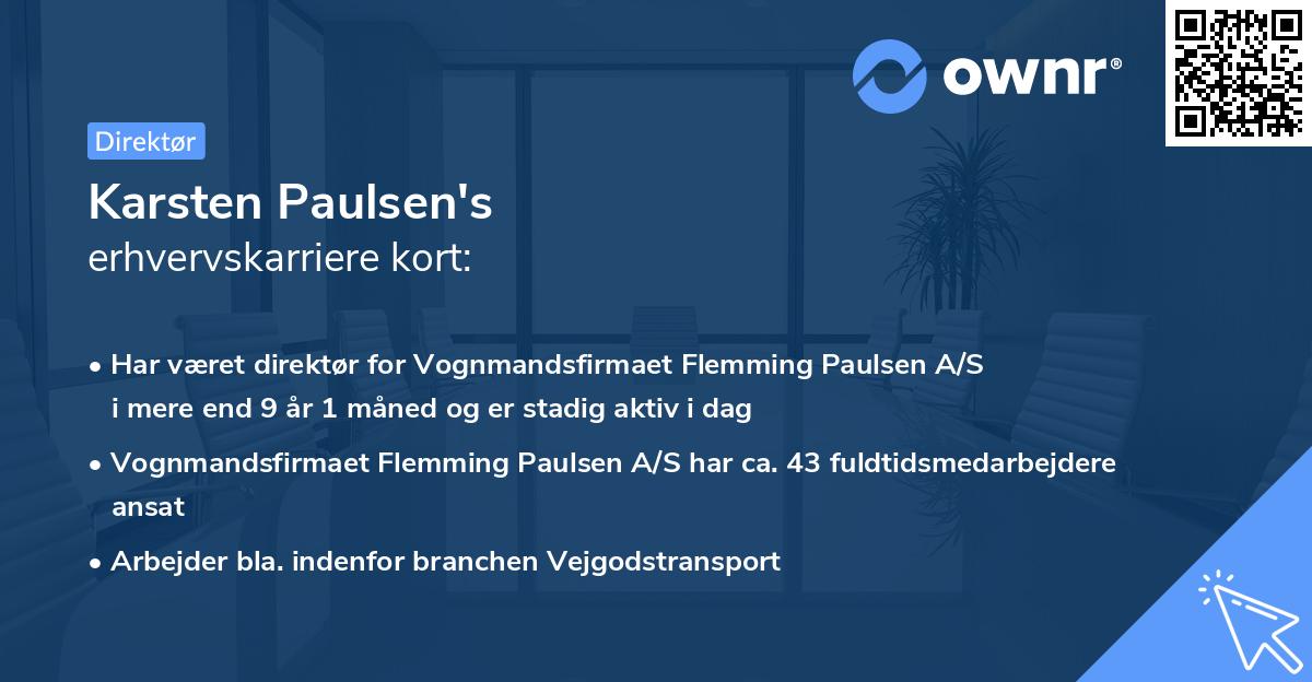 Karsten Paulsen's erhvervskarriere kort