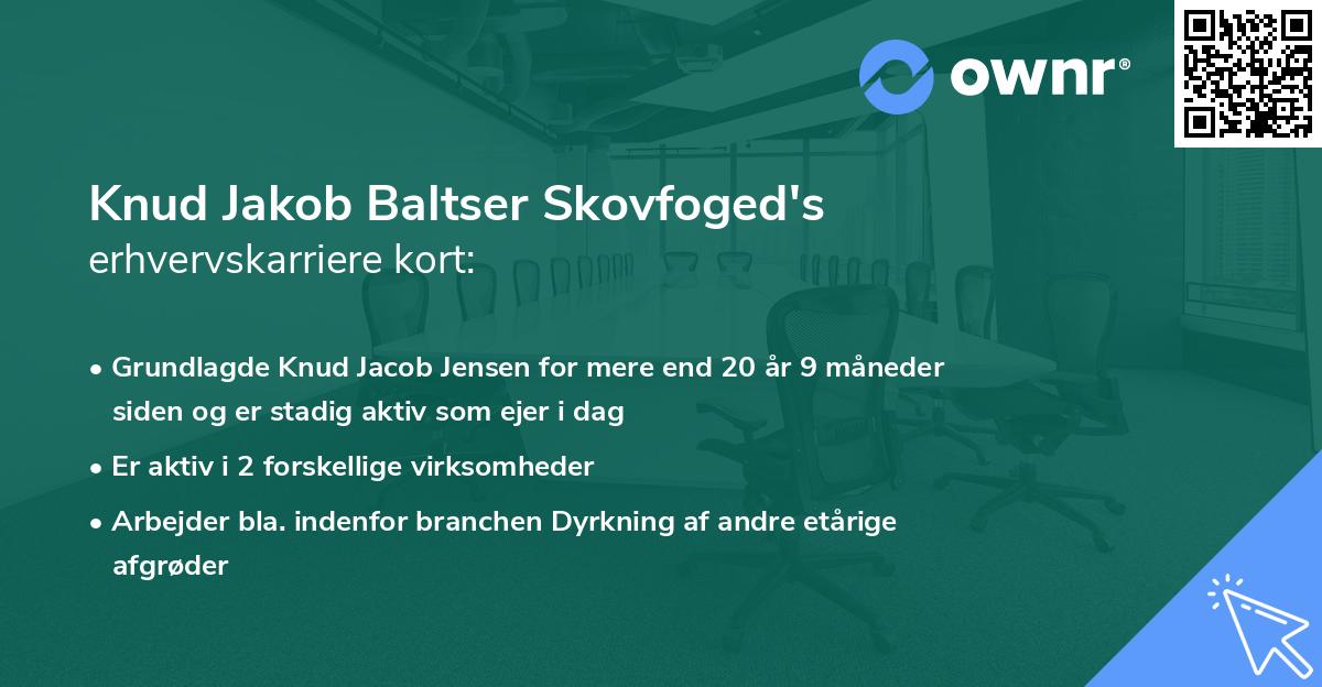 Knud Jakob Baltser Skovfoged's erhvervskarriere kort