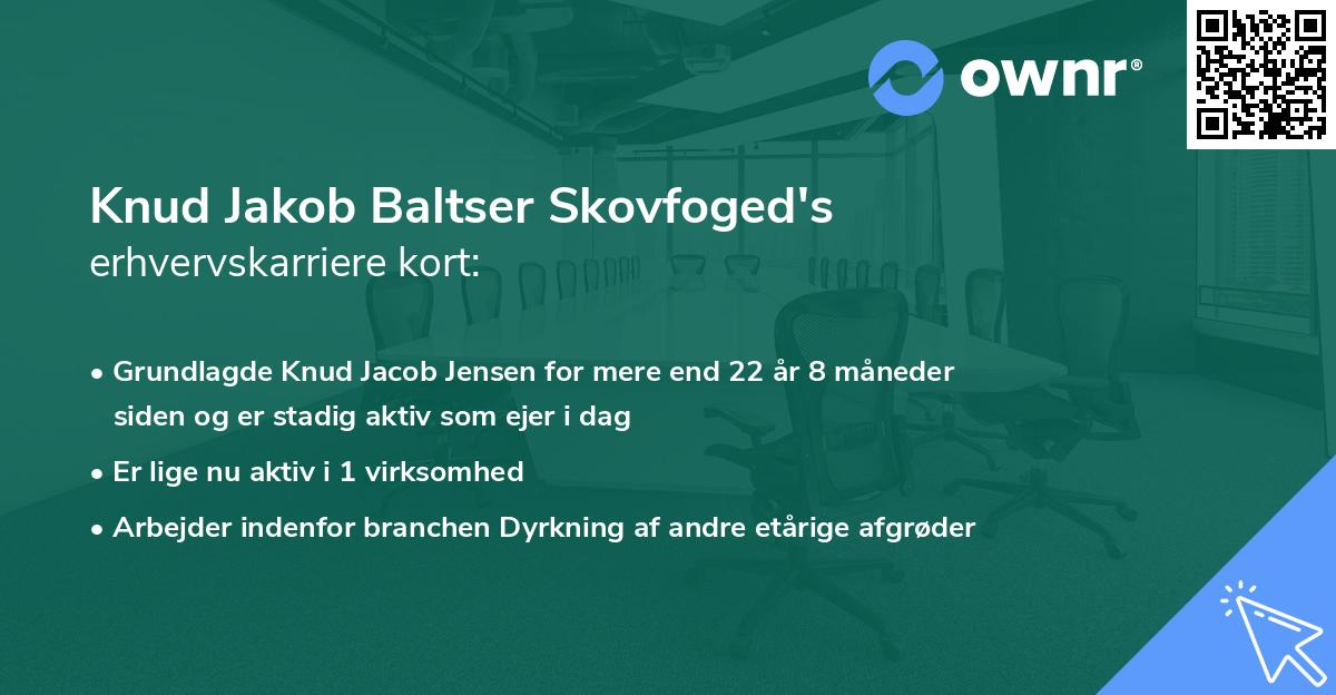 Knud Jakob Baltser Skovfoged's erhvervskarriere kort