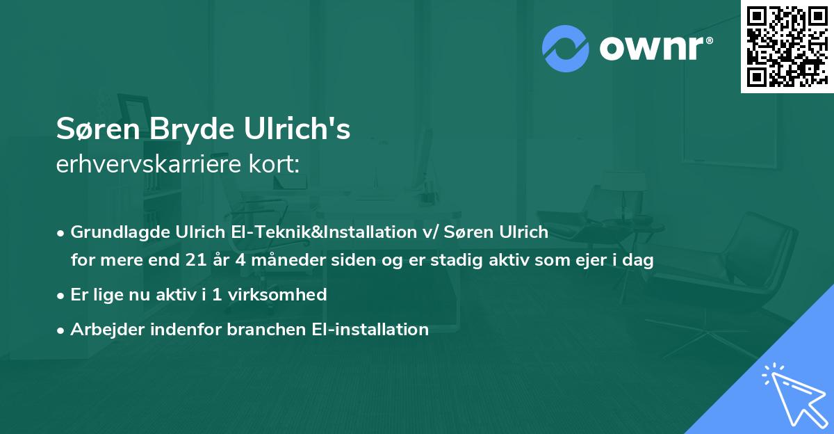 Søren Bryde Ulrich's erhvervskarriere kort