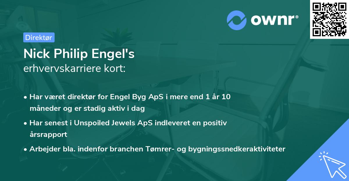 Nick Philip Engel's erhvervskarriere kort