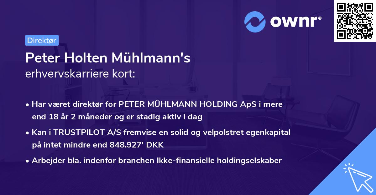 Peter Holten Mühlmann's erhvervskarriere kort