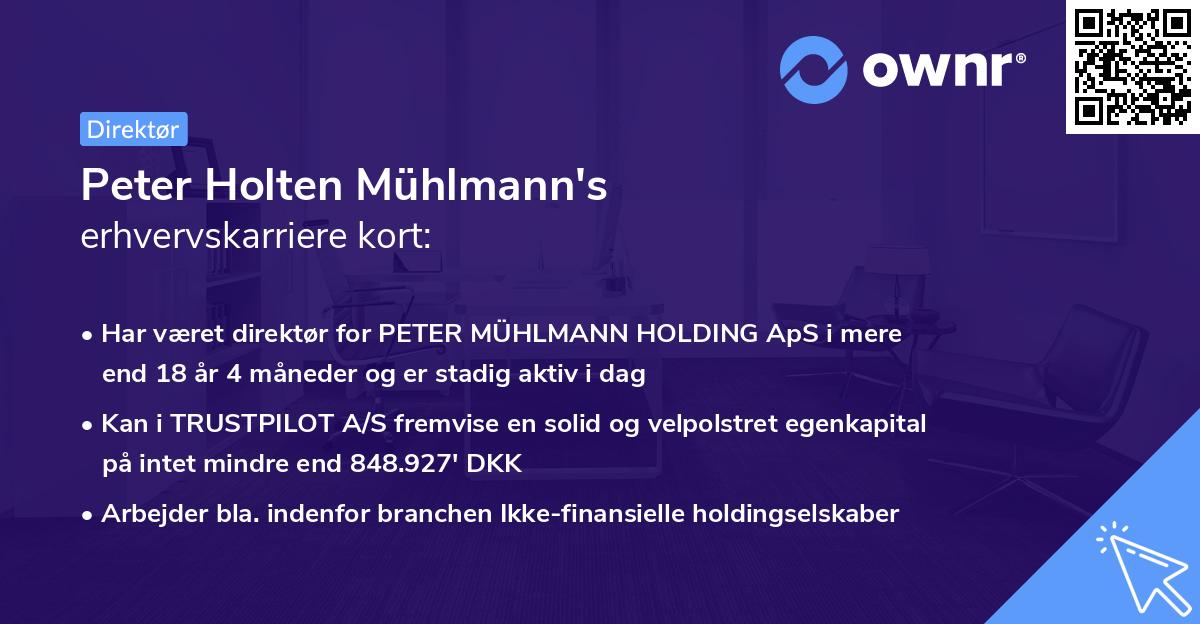 Peter Holten Mühlmann's erhvervskarriere kort