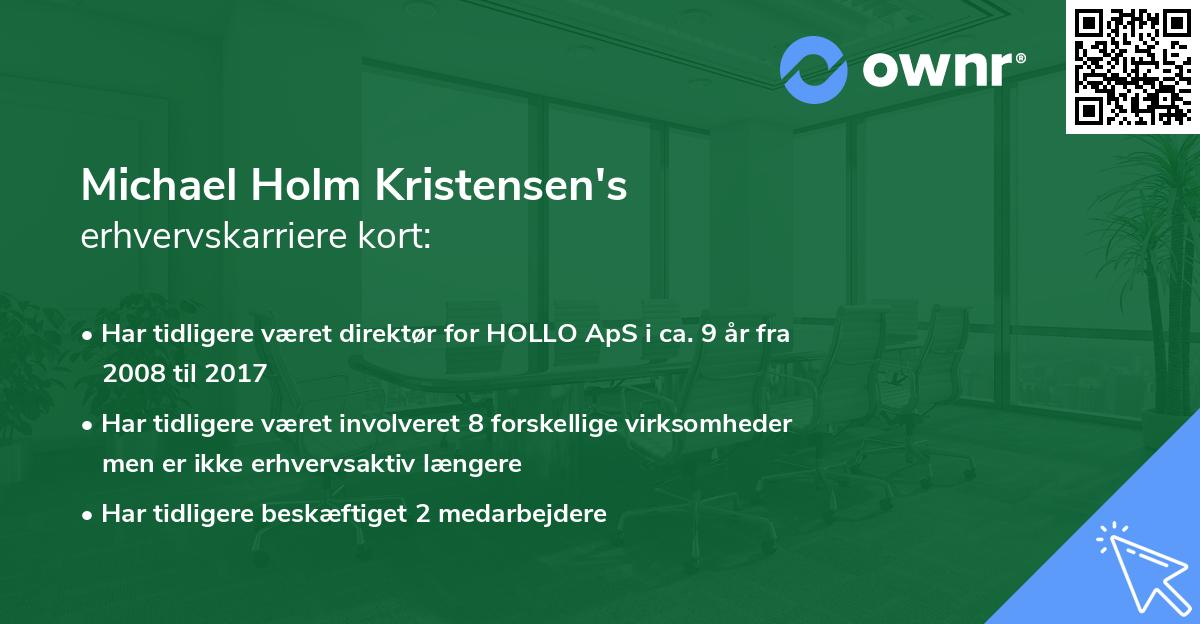 Michael Holm Kristensen's erhvervskarriere kort