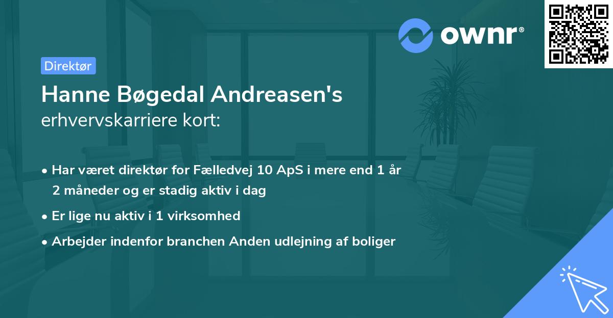 Hanne Bøgedal Andreasen's erhvervskarriere kort