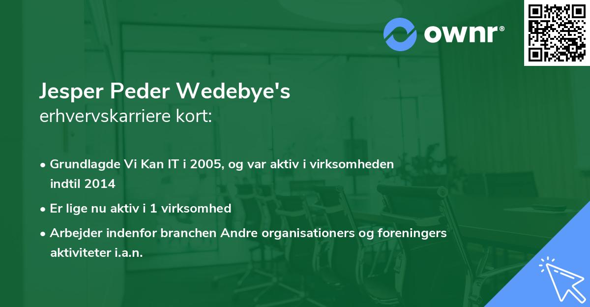 Jesper Peder Wedebye's erhvervskarriere kort
