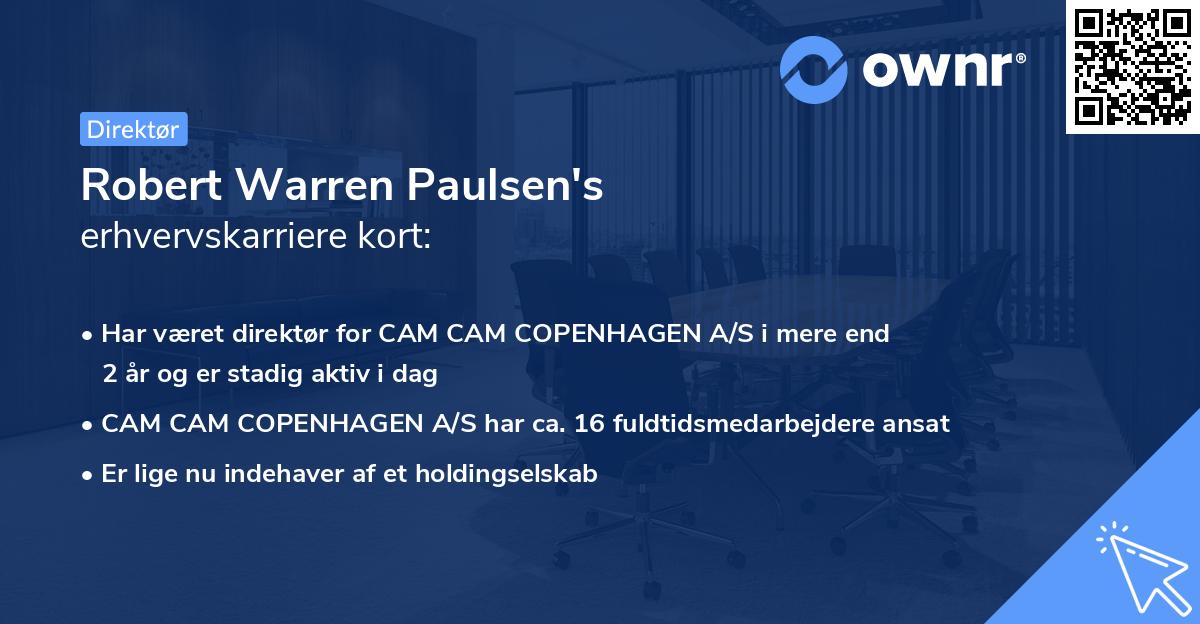 Robert Warren Paulsen's erhvervskarriere kort