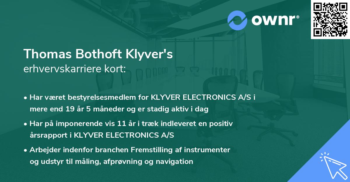 Thomas Bothoft Klyver's erhvervskarriere kort