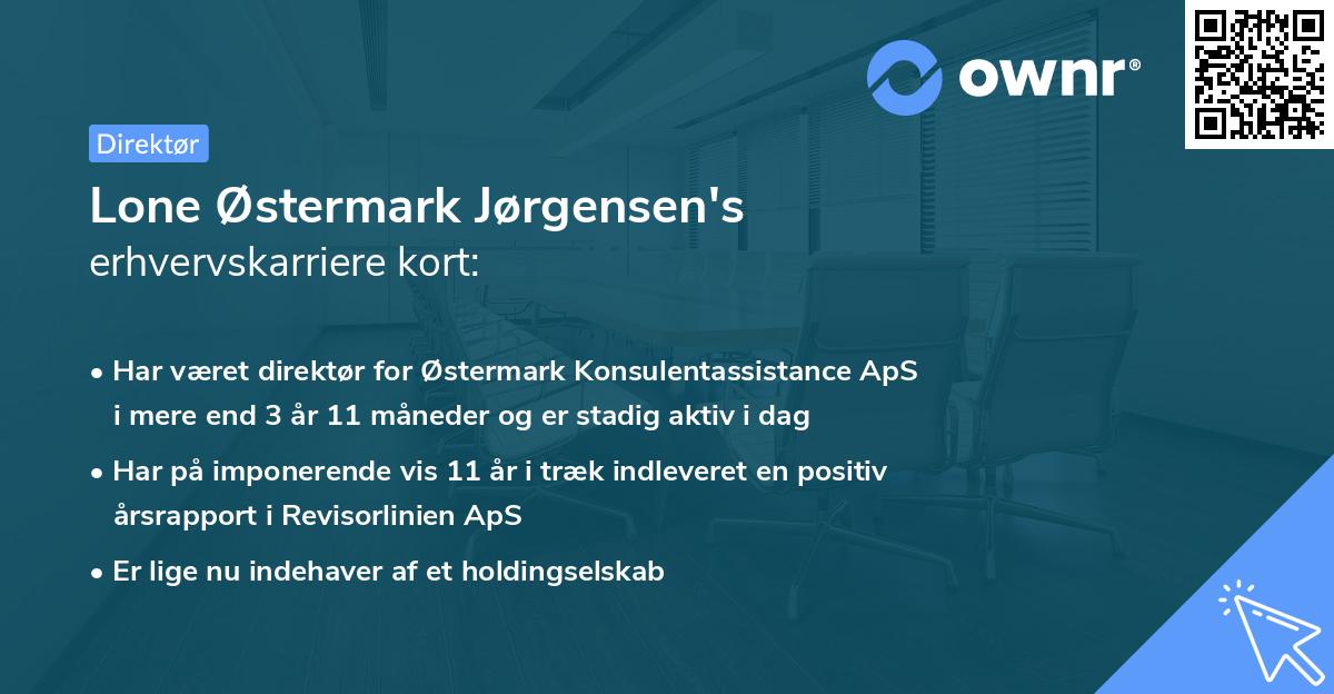 Lone Østermark Jørgensen's erhvervskarriere kort