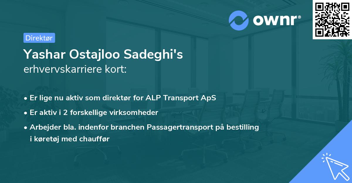 Yashar Ostajloo Sadeghi's erhvervskarriere kort