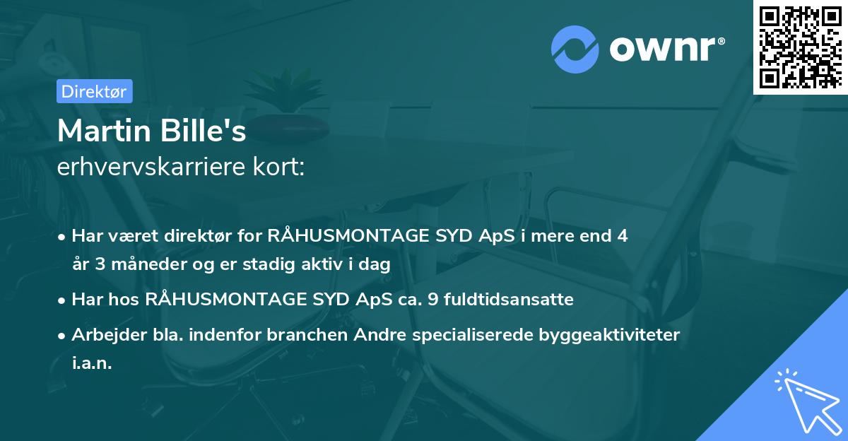 Martin Bille's erhvervskarriere kort