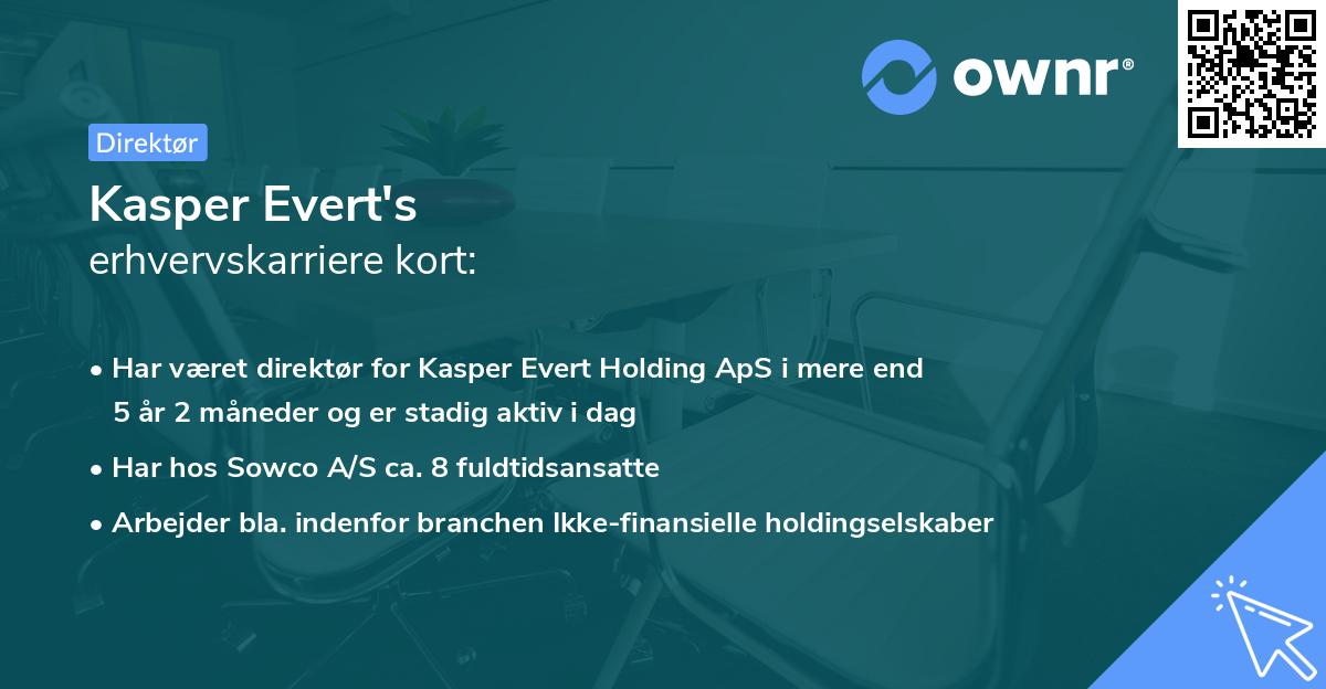 Kasper Evert's erhvervskarriere kort