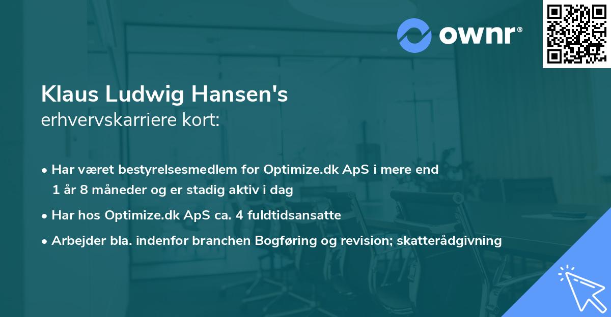 Klaus Ludwig Hansen's erhvervskarriere kort