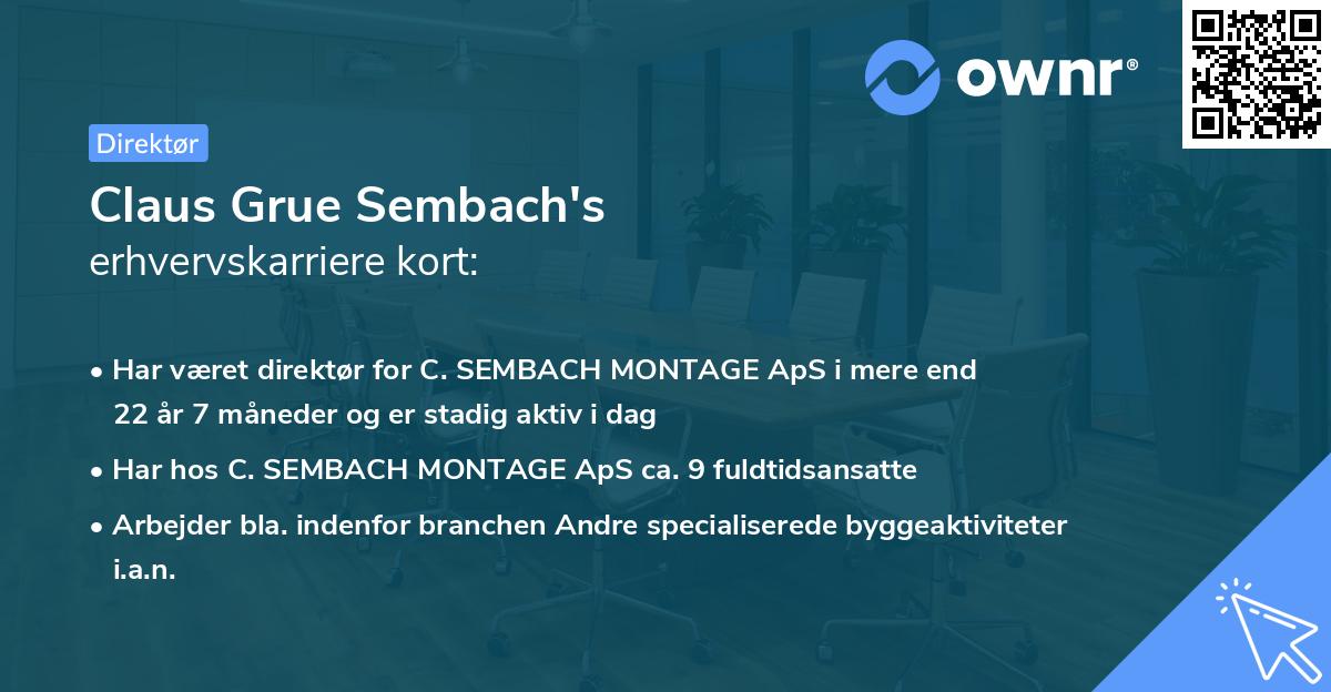 Claus Grue Sembach's erhvervskarriere kort