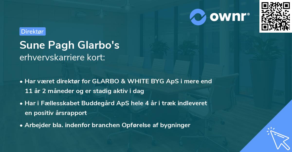 Sune Pagh Glarbo's erhvervskarriere kort