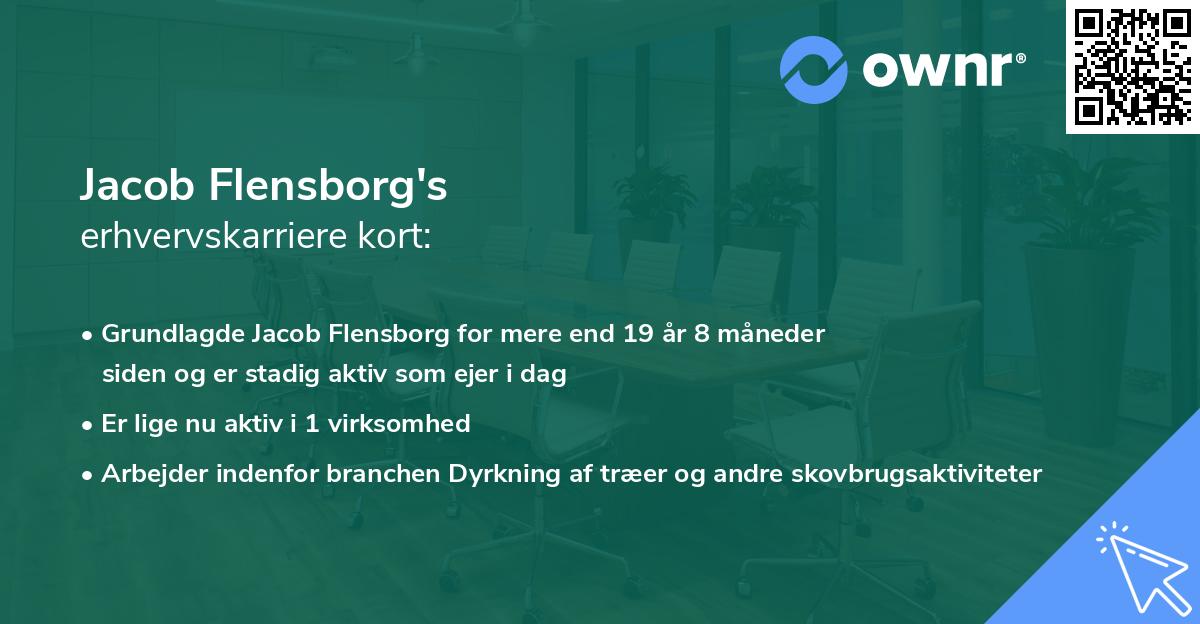 Jacob Flensborg's erhvervskarriere kort