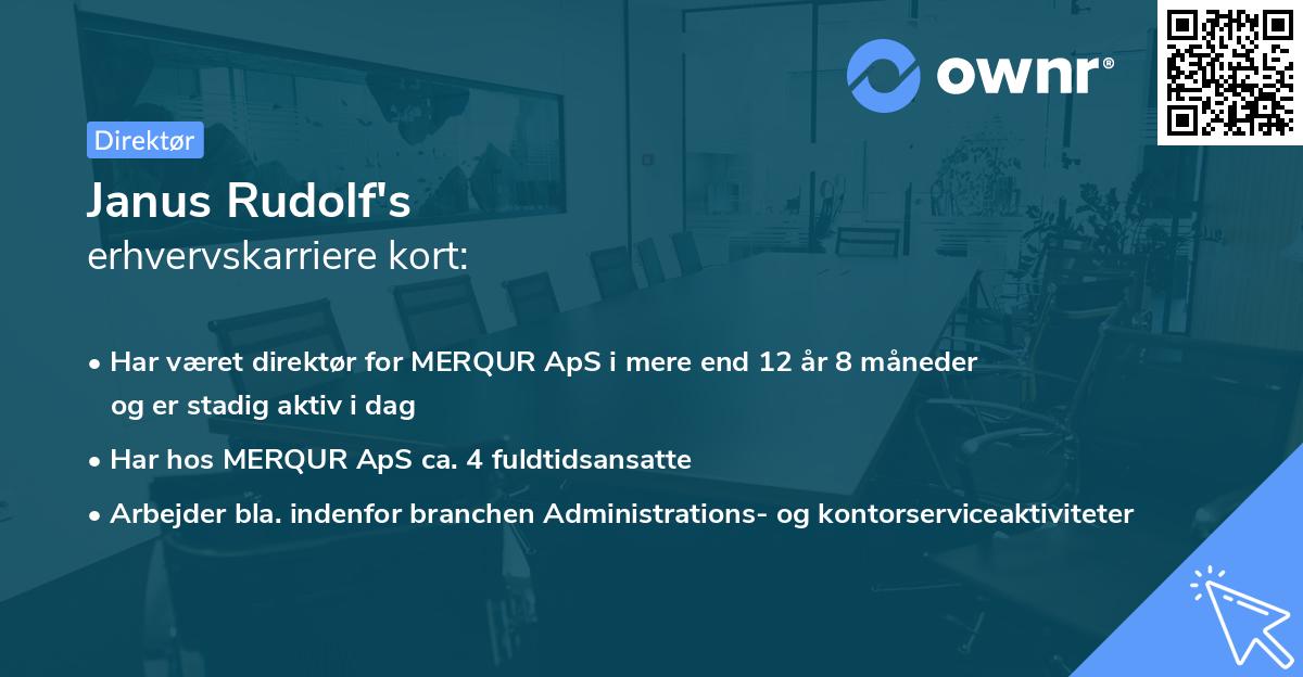 Janus Rudolf's erhvervskarriere kort