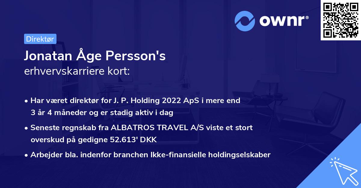 Jonatan Åge Persson's erhvervskarriere kort