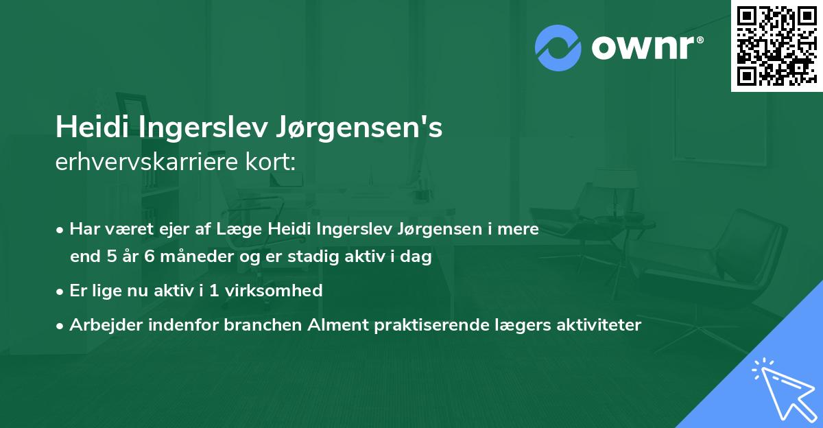 Heidi Ingerslev Jørgensen's erhvervskarriere kort