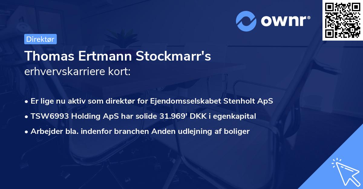 Thomas Ertmann Stockmarr's erhvervskarriere kort