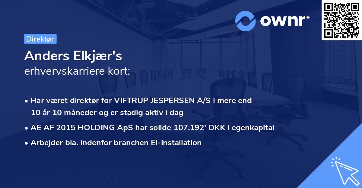 Anders Elkjær's erhvervskarriere kort