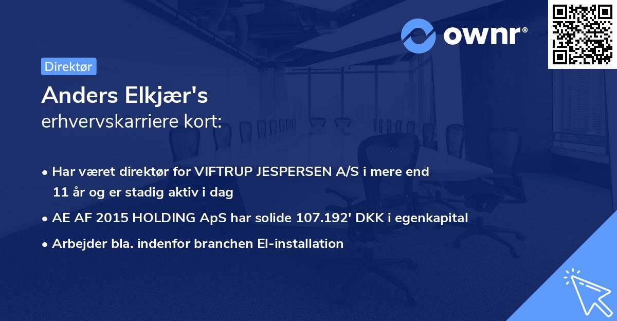 Anders Elkjær's erhvervskarriere kort