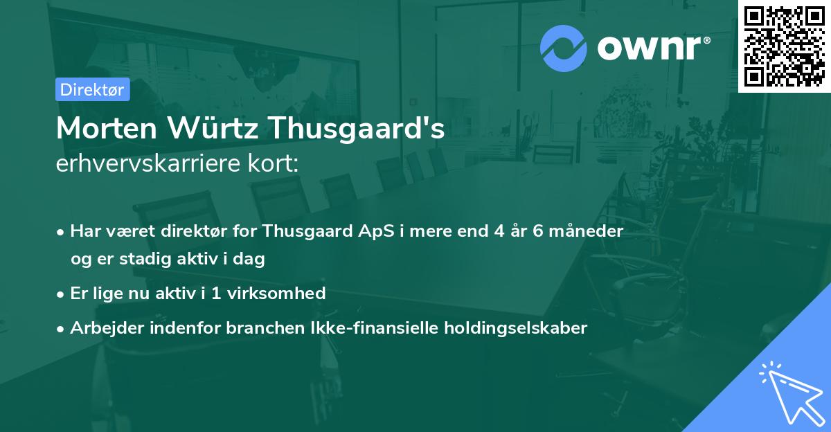 Morten Würtz Thusgaard's erhvervskarriere kort