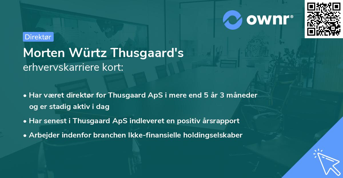 Morten Würtz Thusgaard's erhvervskarriere kort