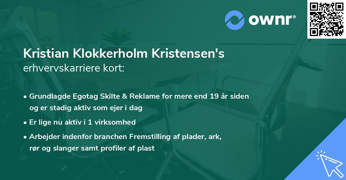 Kristian Klokkerholm Kristensen's erhvervskarriere kort