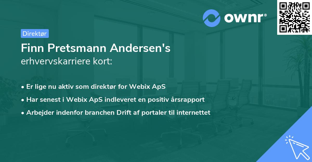 Finn Pretsmann Andersen's erhvervskarriere kort