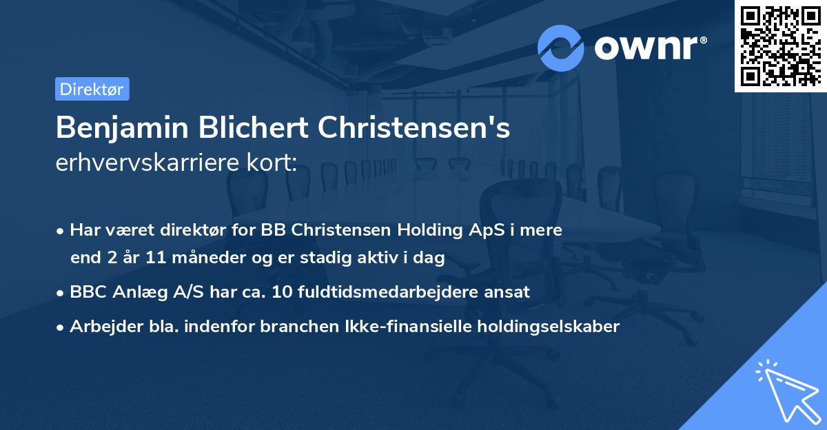 Benjamin Blichert Christensen's erhvervskarriere kort