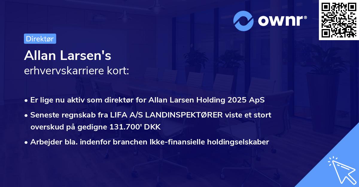 Allan Larsen's erhvervskarriere kort