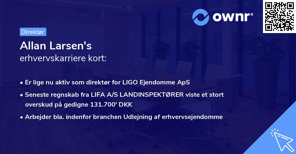 Allan Larsen's erhvervskarriere kort
