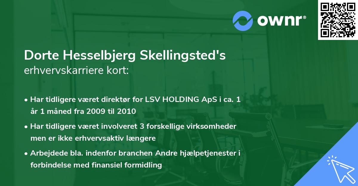 Dorte Hesselbjerg Skellingsted's erhvervskarriere kort