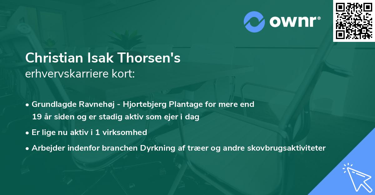 Christian Isak Thorsen's erhvervskarriere kort