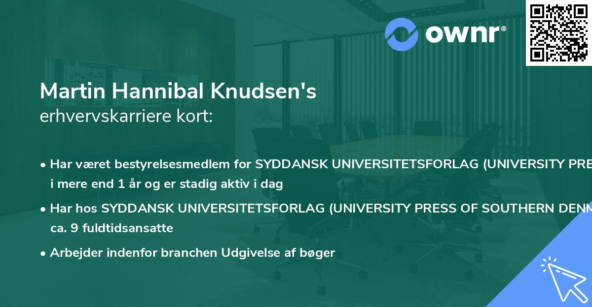 Martin Hannibal Knudsen's erhvervskarriere kort